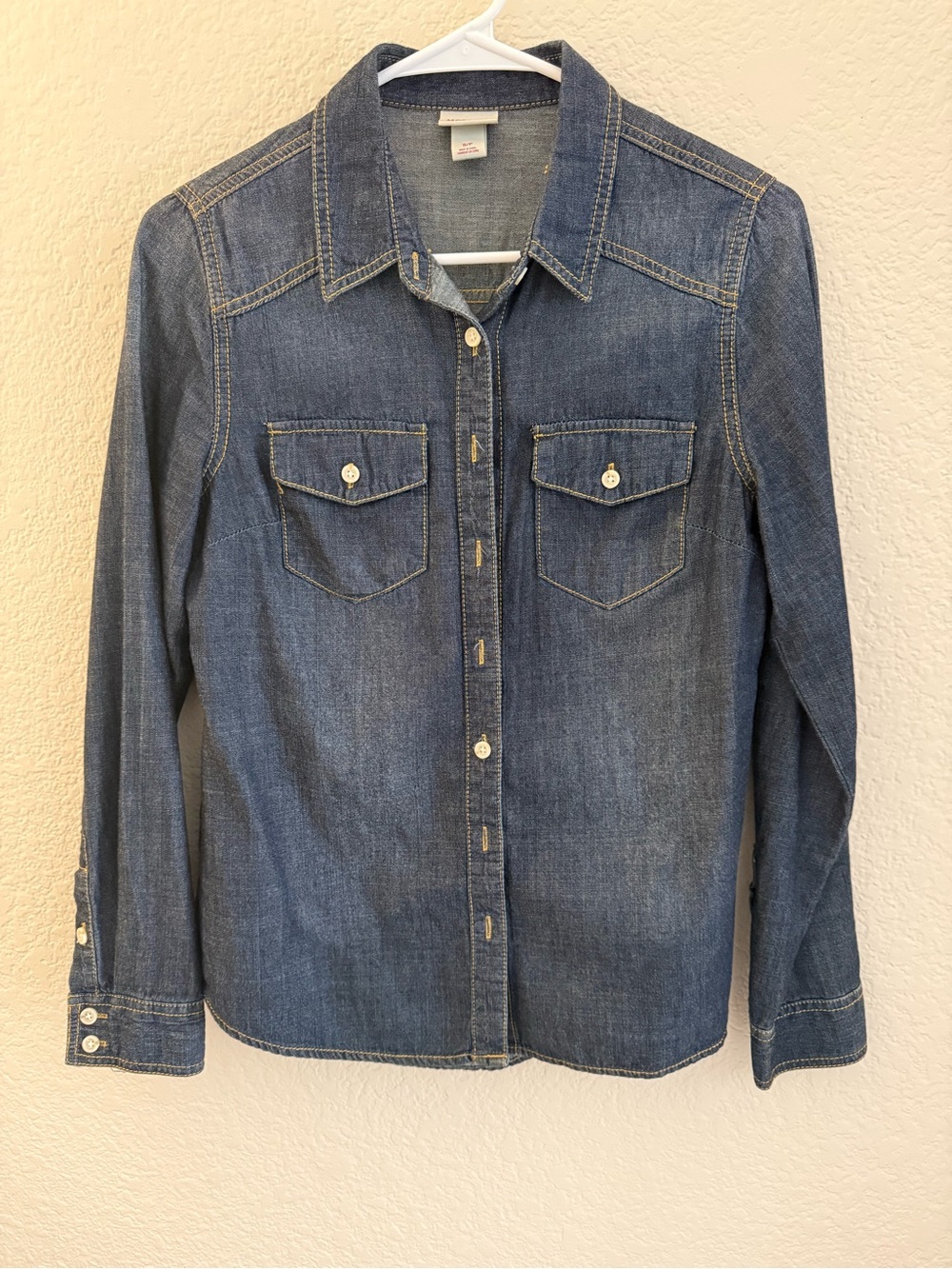 Mossimo Supply Co. Women's Denim Button-Down Shirt in Medium Blue
